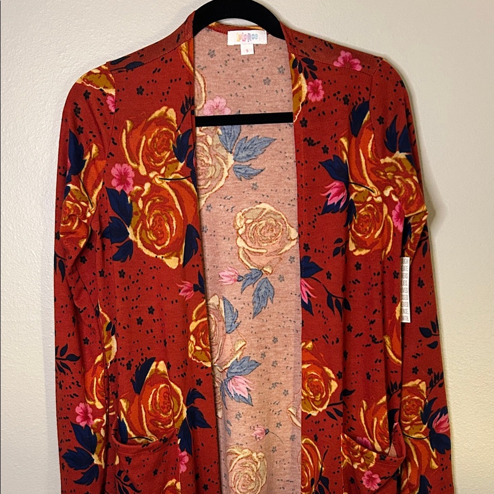 NWT LuLaRoe Rust Floral Long Cardigan